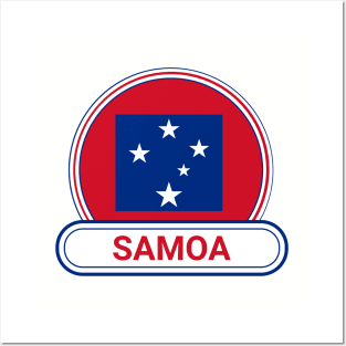 Samoa Country Badge - Samoa Flag Posters and Art